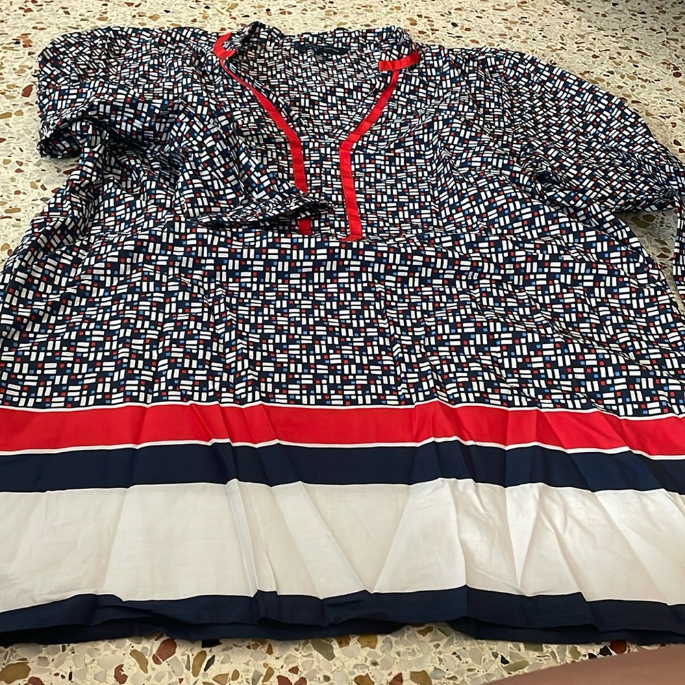 V-neck tunic top 100 % cotton